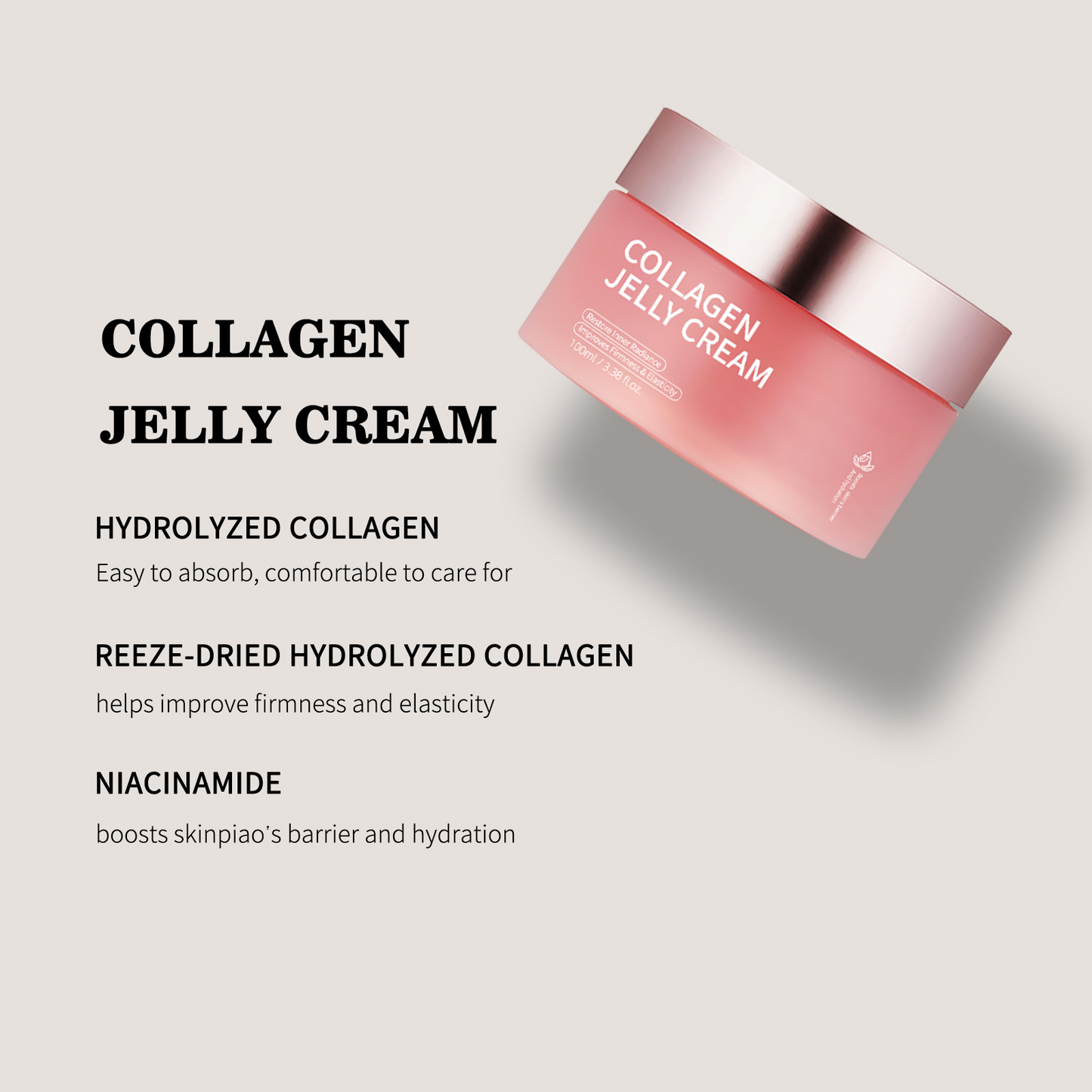 Collagen Jelly Face Cream Nicotinamide Gel Moisturizing And Brightening Facial Mask Anti-aging Shrinks Pores Jelly Cream Essence Bright- Dent Store