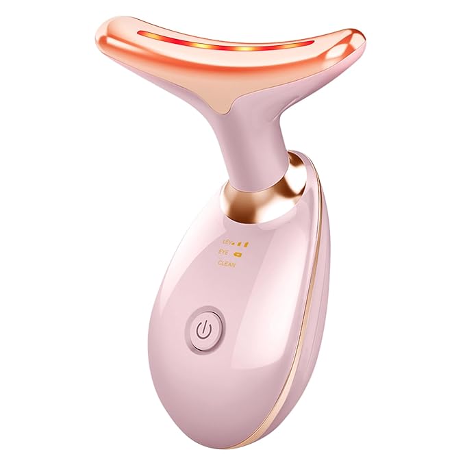 Beauty Facial Massager, 7 Color Wavy Acne Beauty Microcurrent Facial Device Skin Firming for Face Neck Beauty Device, Bright- Dent Store